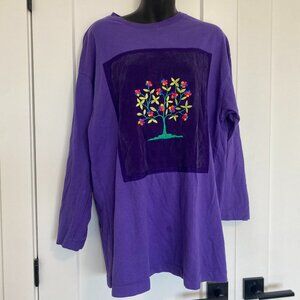 Johnny Was Relaxed Fit Long Sleeve Cotton Sweatshirt O/S Size S M L XL +